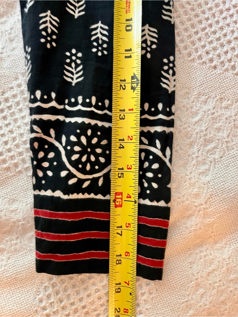 Boho Black Tunic Dress with Red Tassels & Beadwork, Swim Cover-up or Party - Picture 6 of 8